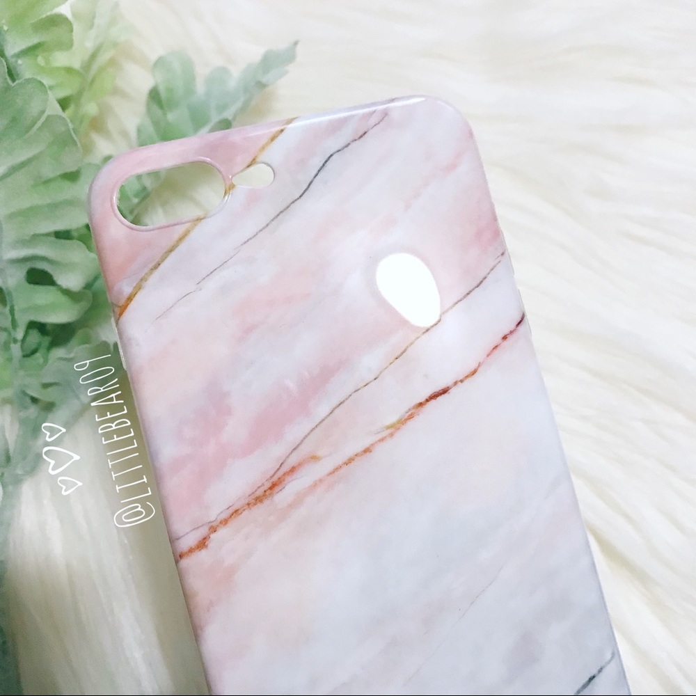 Iphone X 7Plus 8Plus Case - Glossy Pink Marble - Picture 3 of 5
